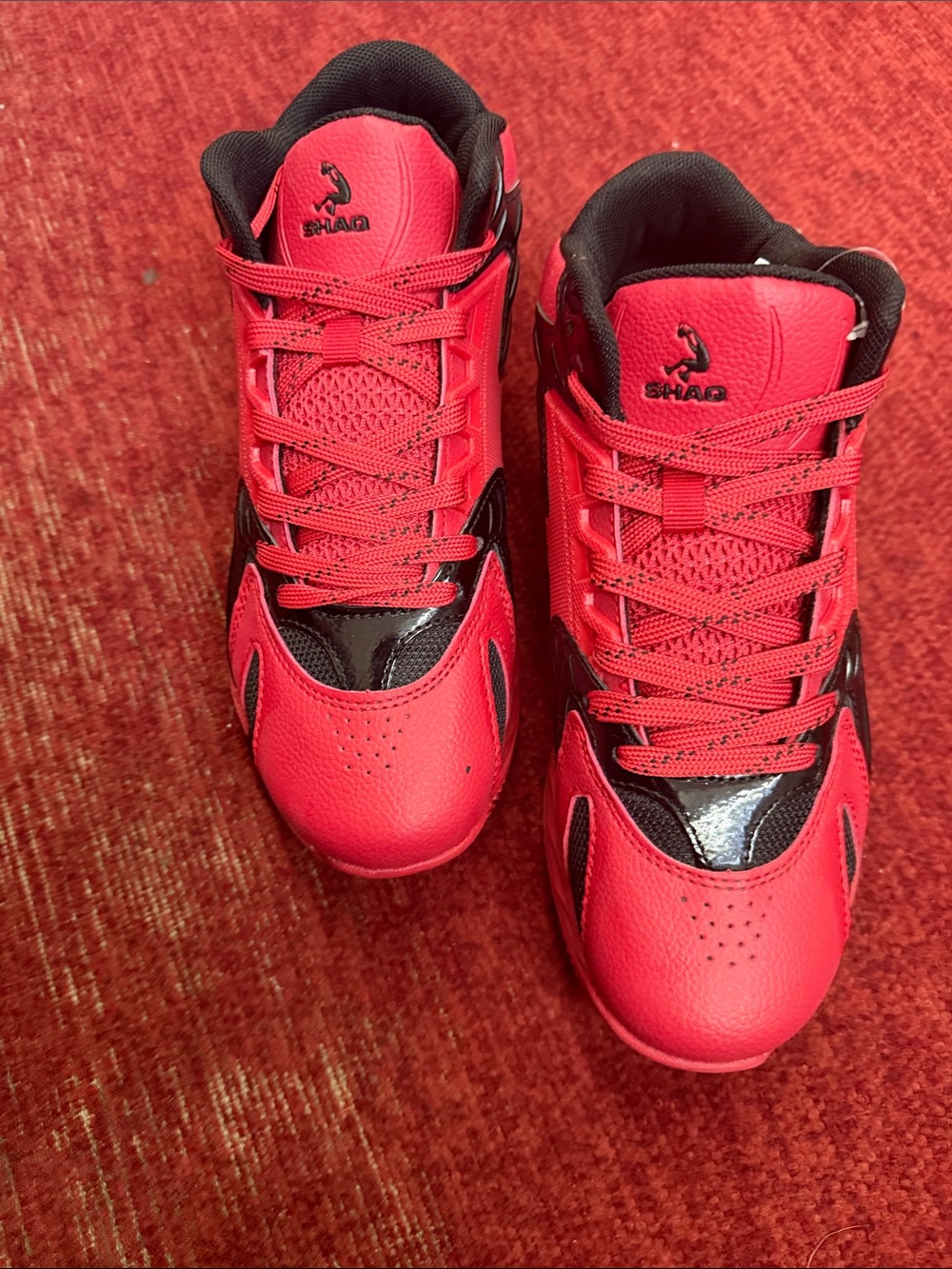 SHAQ sz 5 Red and Black High-Top Sneakers